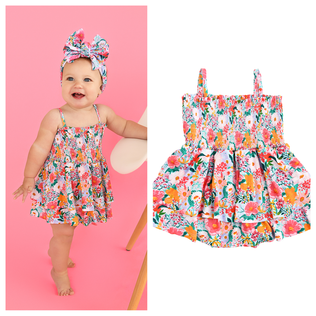 Cecelia Floral Smocked Tiered Tutu