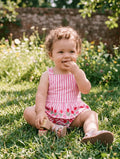 Pink Striped Tulip Top and Shorts Set