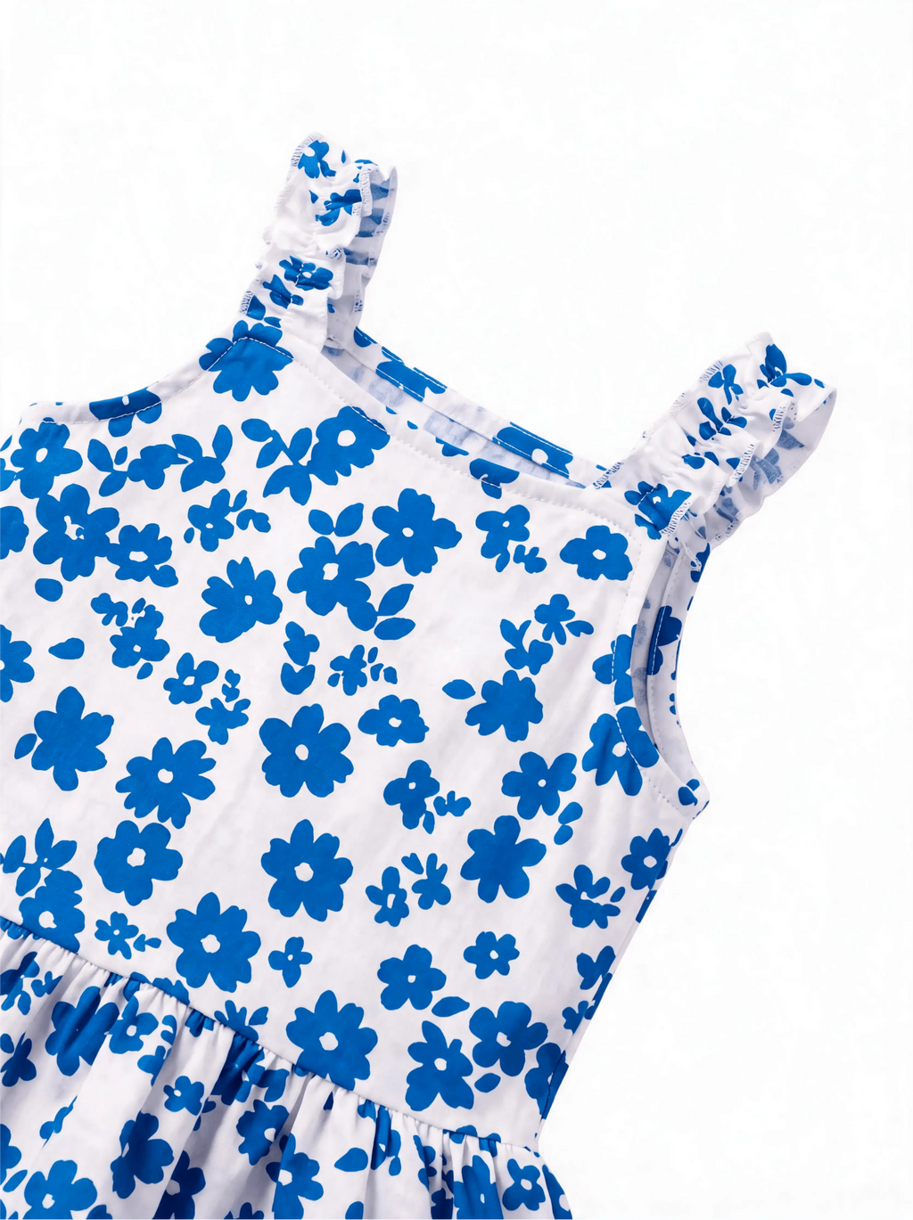 Blue Floral Print Top and Shorts Set