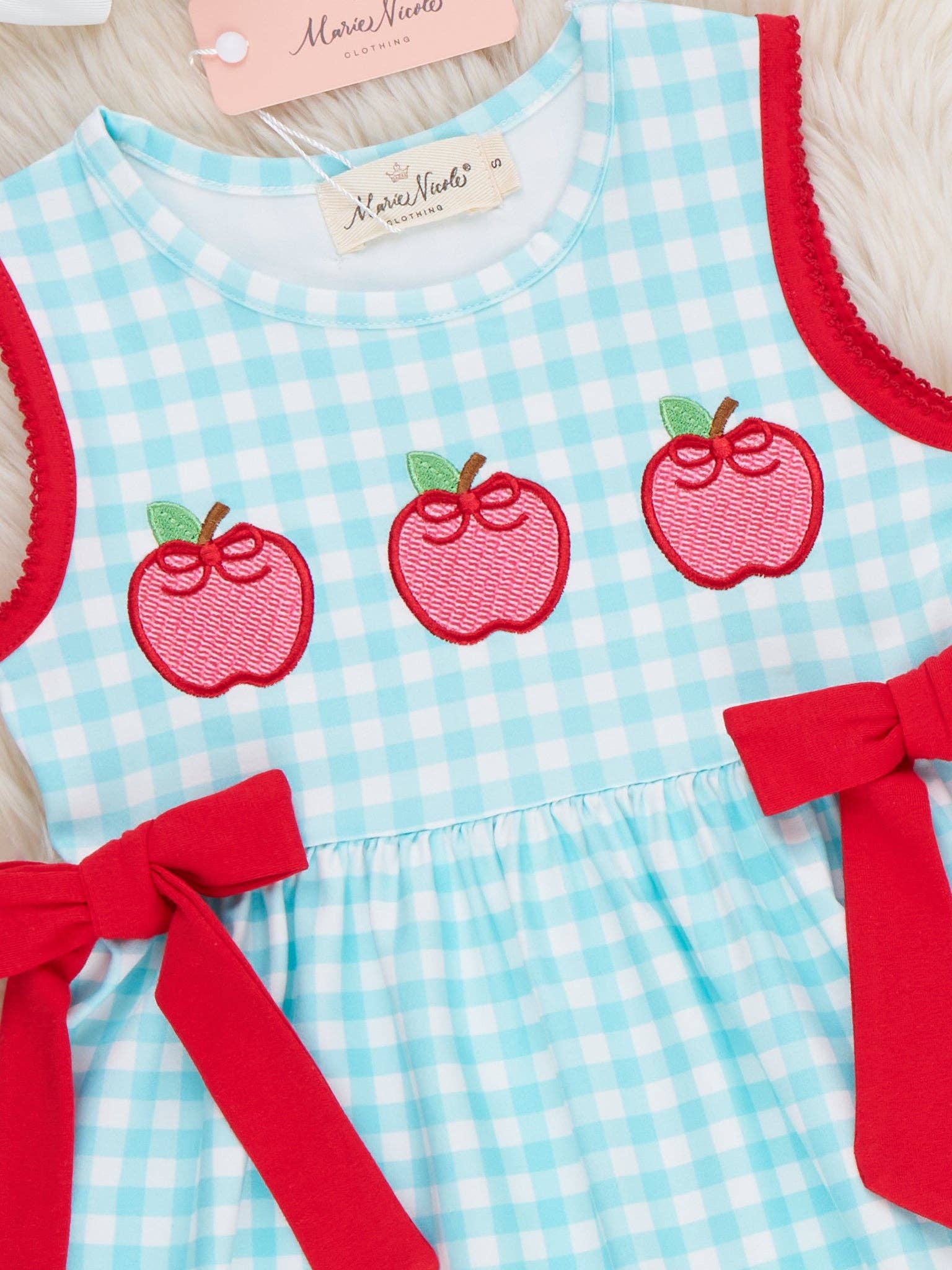 Apple Orchard Embroidered Ruffle Dress