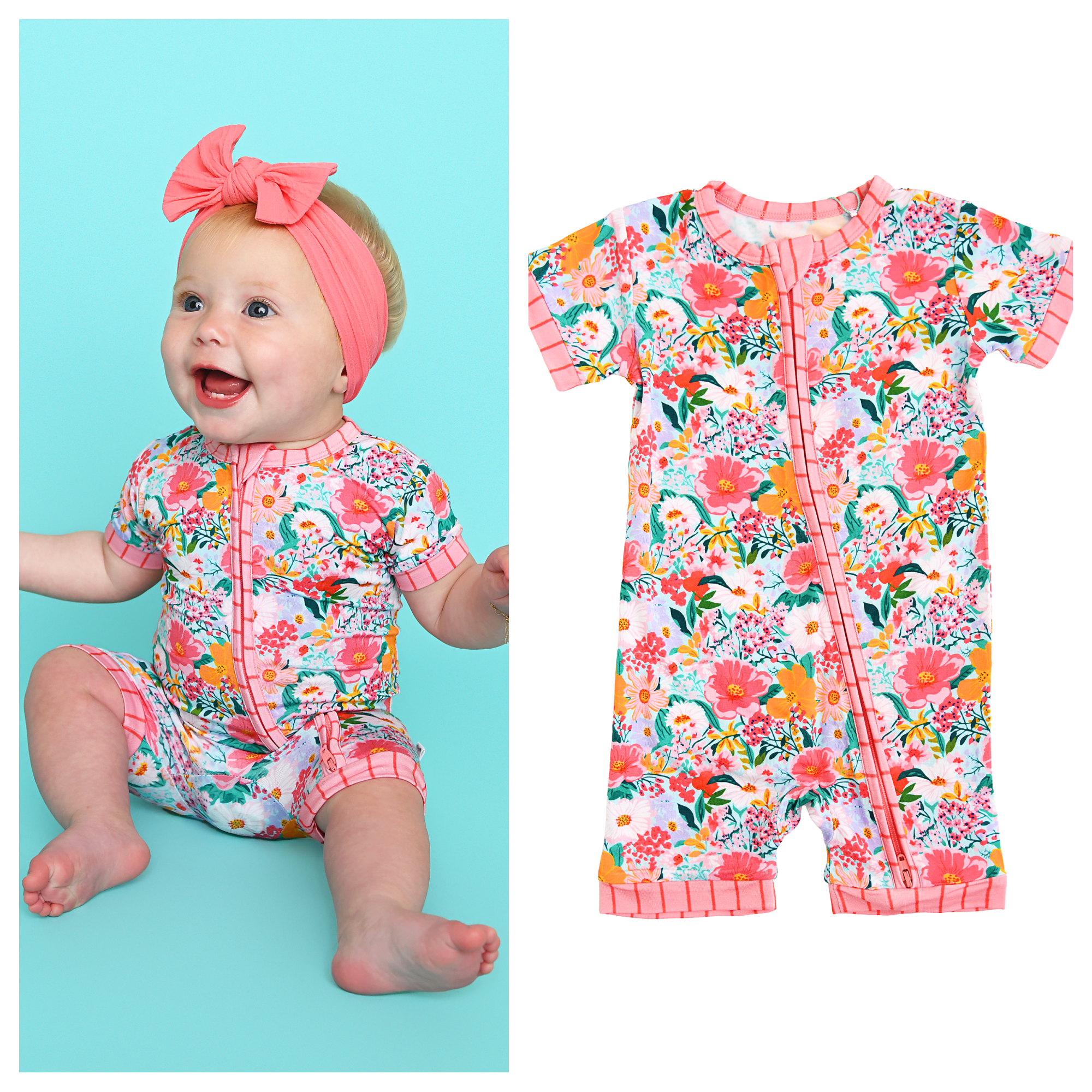 Cecelia Floral Shorty Zip