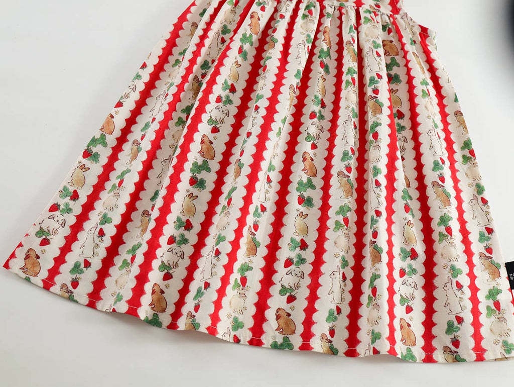 Rabbits and Strawberries Striped Collar Dress