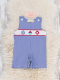 Ocean Voyage Stripe Smocked Cotton Johnny