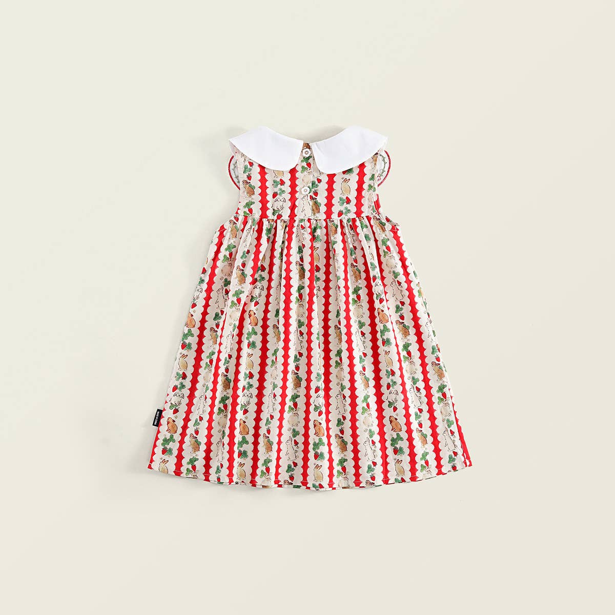 Rabbits and Strawberries Striped Collar Dress